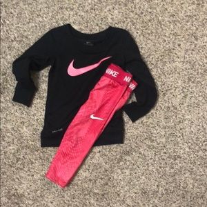 Girls Nike leggings and pullover sweater